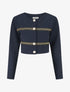 Veste courte à bandes stylisées dorées - Marine - 1