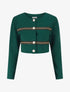 Veste courte à bandes stylisées dorées - Vert - 1