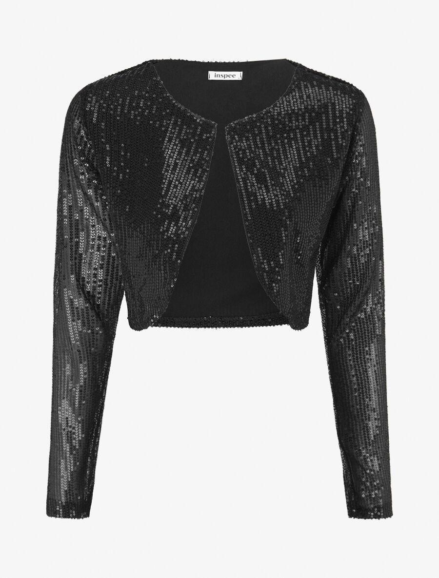Boléro en sequins - Noir - 1