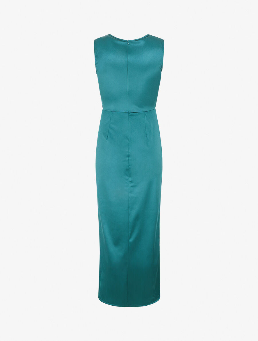 Robe de soirée coupe sirène drapée - Vert émeuraude - 2