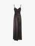 Robe longue fendue à fines bretelles - Noir - 4