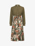 Robe imprimée à buste chemise - Kaki - 1