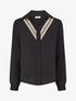 Chemise unie à col brodé - Noir - 1