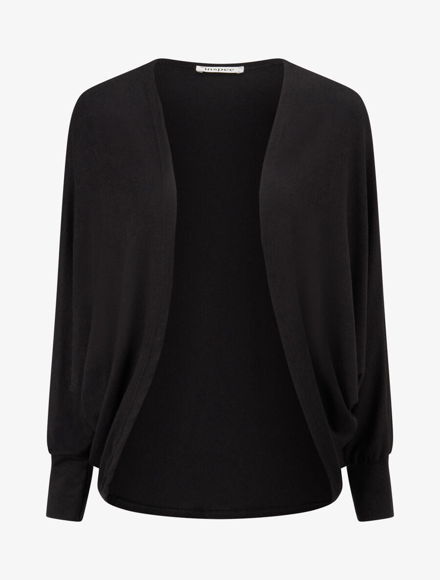 Gilet uni à manches dolman - Noir - 5