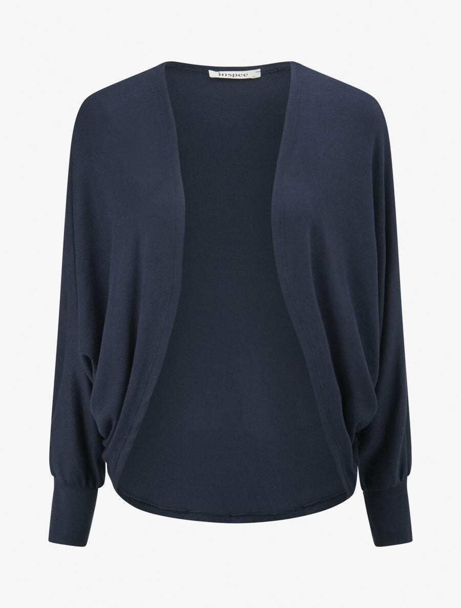 Gilet uni à manches dolman - Marine - 4