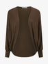 Gilet uni à manches dolman - Marron - 5