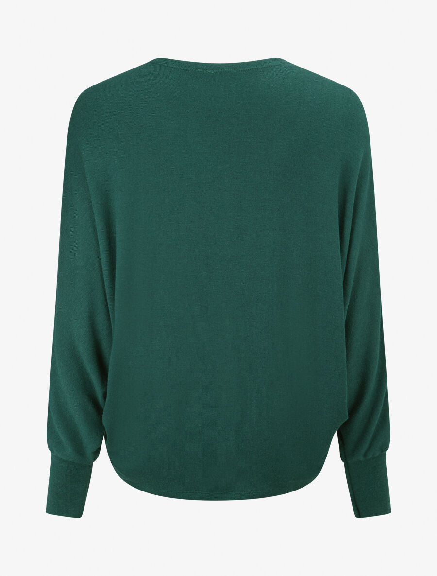 Gilet uni à manches dolman - Vert - 2