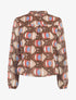 Blouse irisée et imprimé géométrique - Marron - 4