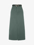 Jupe droite uni fendue - Kaki - 5