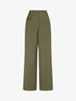 Pantalon uni à taille élastiquée - Kaki - 1