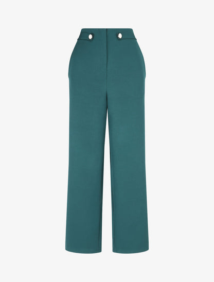 Pantalon uni et elastiqué - Vert sapin - 1