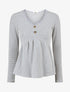 Pull imprimé fantaisie à col V - Gris - 4
