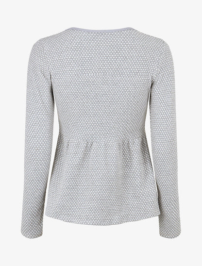 Pull imprimé fantaisie à col V - Gris - 2