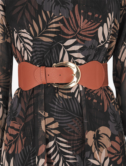 Robe légère en voile lamé imprimé feuilles tropicales - Noir - 3