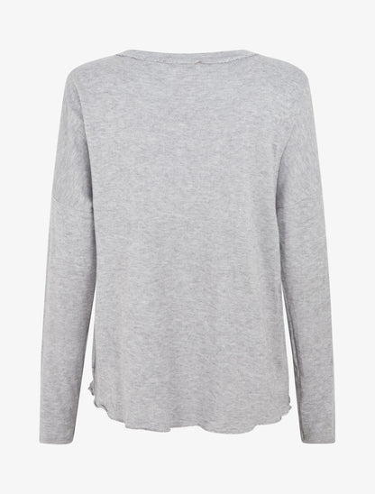 Pull fin à flocage bohème - Gris - 2