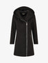 Manteau zippé à poches contrastantes en simili - Noir - 1