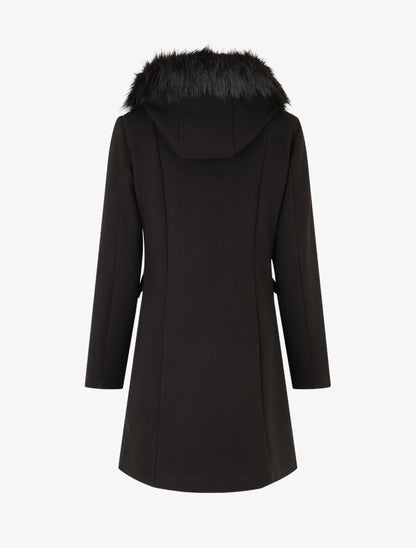 Manteau long unie zippée - Noir - 2
