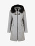 Manteau long unie zippée - Gris - 1
