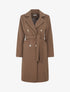 Manteau uni à boutons décoratifs - Marron - 1