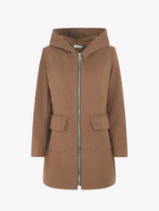 Manteau zippé à capuche - Marron - 1