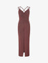 Robe longue irisée à bretelles croisées - Rouge - 4
