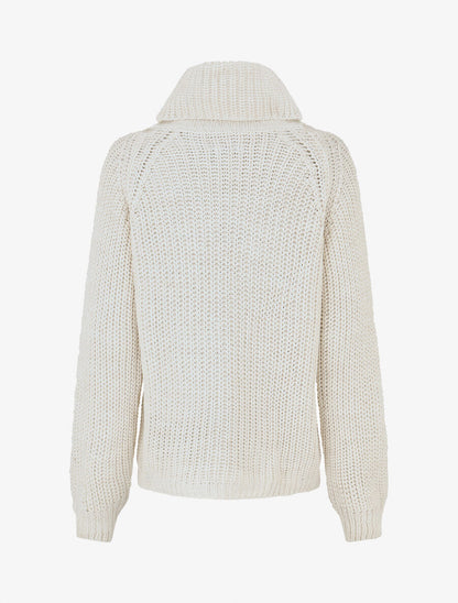 Pull en maille à col roulé loose - Beige - 2