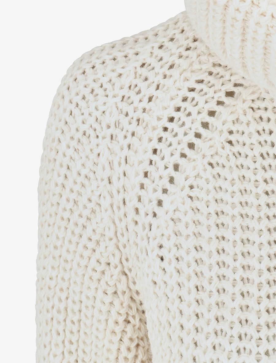 Pull en maille à col roulé loose - Beige - 3