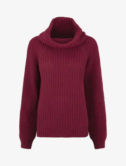 Pull en maille à col roulé loose - Violine - 1