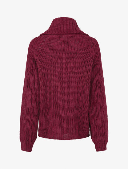 Pull en maille à col roulé loose - Violine - 2