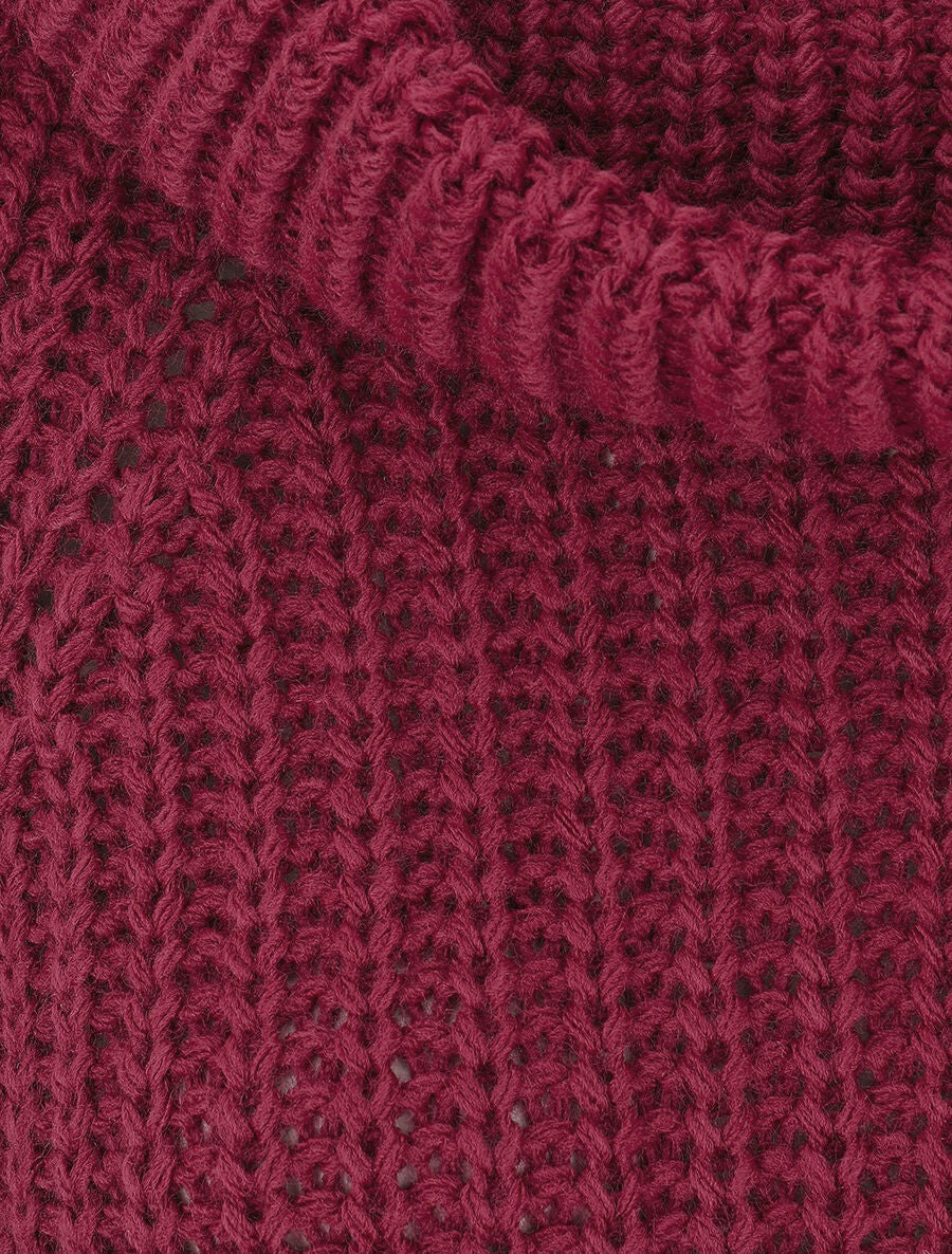 Pull en maille à col roulé loose - Violine - 3
