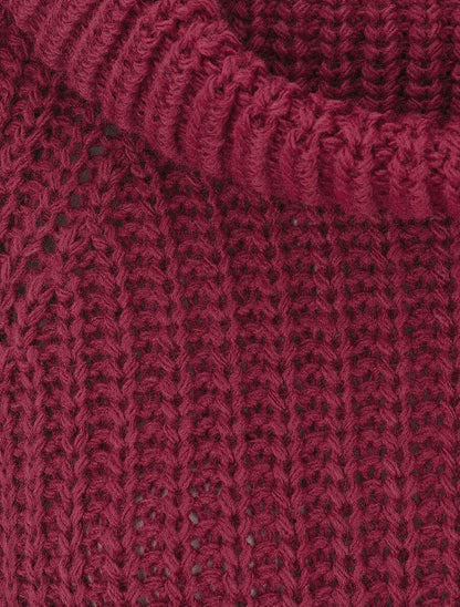 Pull en maille à col roulé loose - Violine - 3