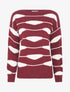 Pull imprimé à col bateau - Lie de vin - 1