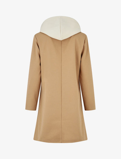 Manteau à capuche style sweat - Camel - 2
