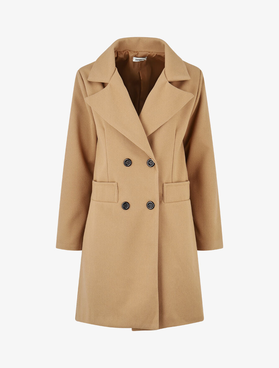 Manteau à capuche style sweat - Camel - 4