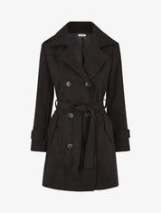 Manteau long uni boutonné - Noir - 4