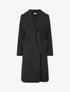 Manteau long uni ceinturé - Noir - 1