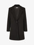 Manteau strié à col cranté - Noir - 1