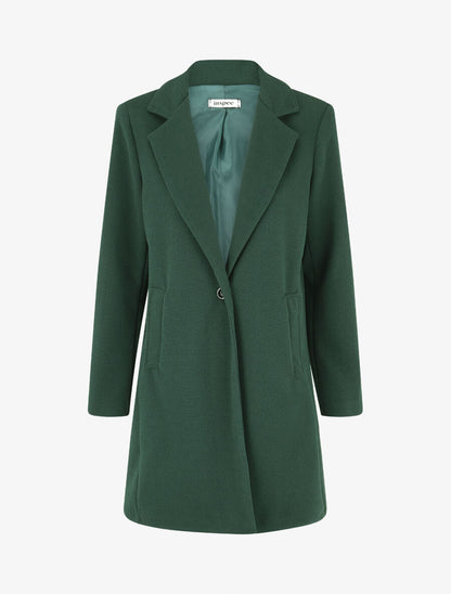 Manteau strié à col cranté - Vert sapin - 5
