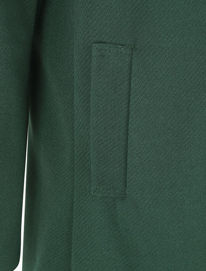 Manteau strié à col cranté - Vert sapin - 3