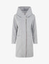 Manteau long uni à capuche - Gris - 1