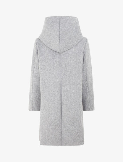 Manteau long uni à capuche - Gris - 2