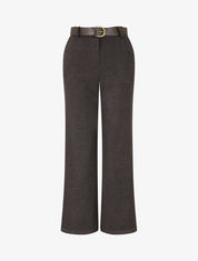 Pantalon épais uni coupe droite - Anthracite - 1
