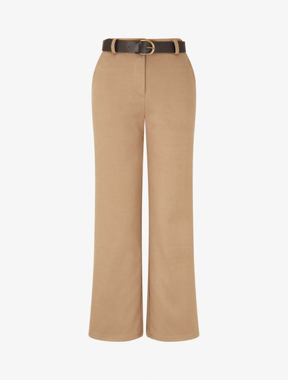 Pantalon épais uni coupe droite - Taupe - 5