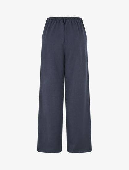Pantalon ample à taille élastiquée - Marine - 2
