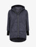 Manteau matelassé asymétrique à capuche - Marine - 1
