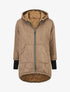Manteau matelassé asymétrique à capuche - Marron glacé - 1