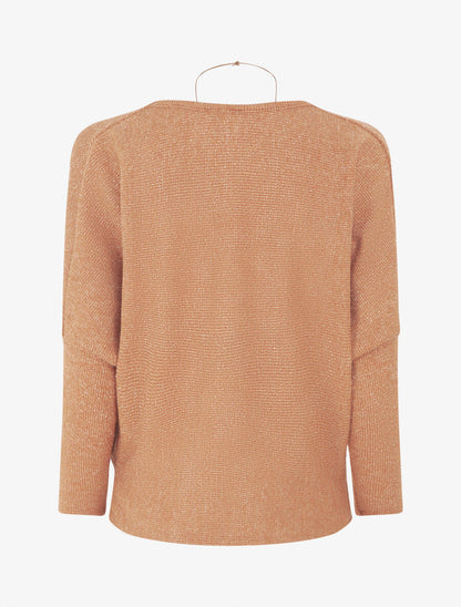 Pull côtelé et irisé - Camel - 2