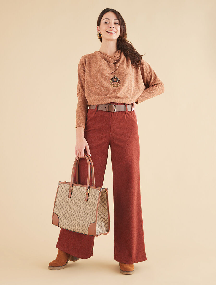 Pull côtelé et irisé - Camel - 4