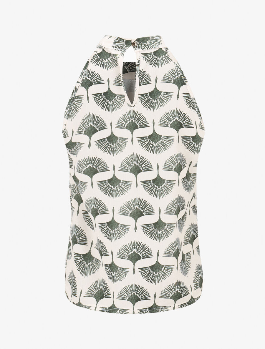 Top sans manches imprimé dandelion - Vert olive - 2