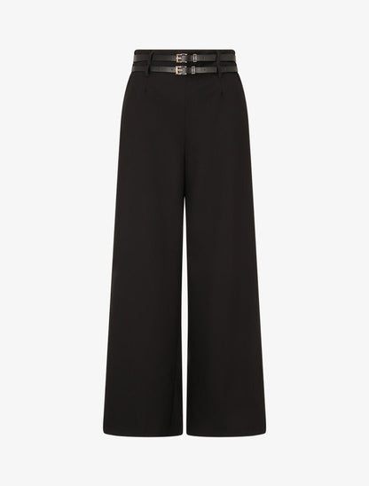 Pantalon droit à double passants - Noir - 4